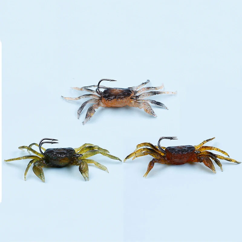 

One Piece Soft Fishing Lures Artificial Bait Crab with Sharp Hooks, Jigging Lure Sea Creature Tackle Fake Bait