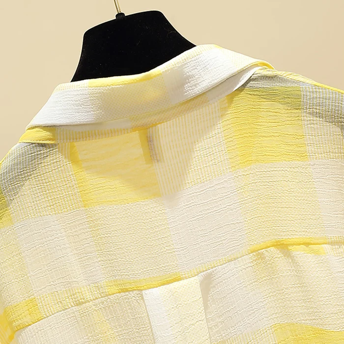 Женская рубашка Новинка лета 2020 свободная в клетку большого размера 4XL топы