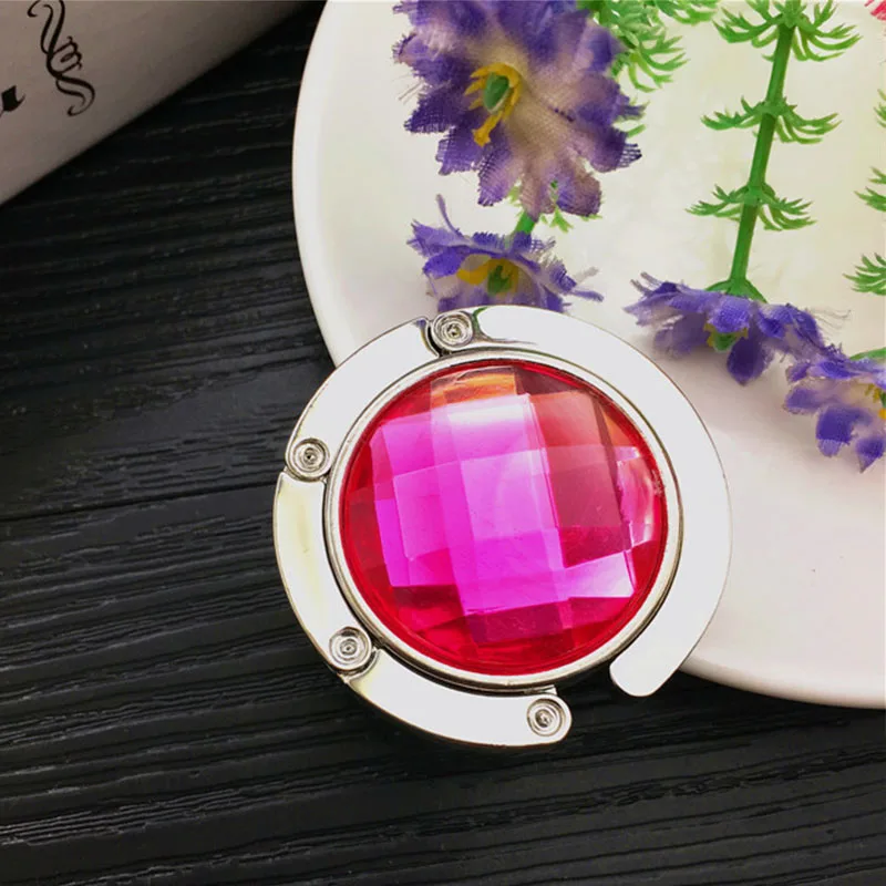 rose red Многоцветная сумка, настольный подвесной крючок, портативный складной крючок для сумки, вешалка для сумки, Настольная вешалка, зажим, кошелек, сумка, крючок, держатель - Цвет: rose red