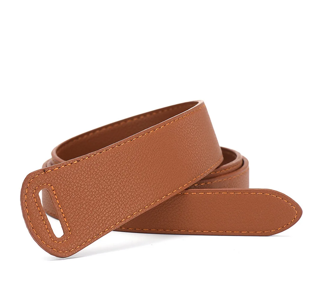 Модные ремни для женщин из искусственной кожи эластичный пояс коричневый черный