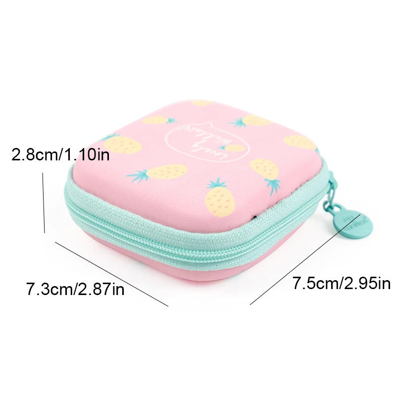 

1PC Phone Cable Data Line Storage Charger Package Earphone Coins Purse Bag PU Leather Square Storage Case Bag Cards Storage Bag