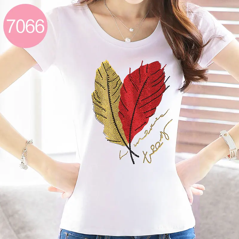 Женские летние футболки Стразы с принтом 2021 футболка красным любовным сердцем