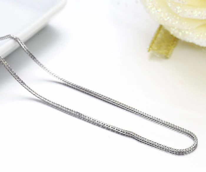 1mm40cm-80cm 925 пробы серебро Лисохвоста Chopin цепи Цепочки и ожерелья Для женщин девушек цепочка с надписью "Италия" kolye collane колье кеттинг