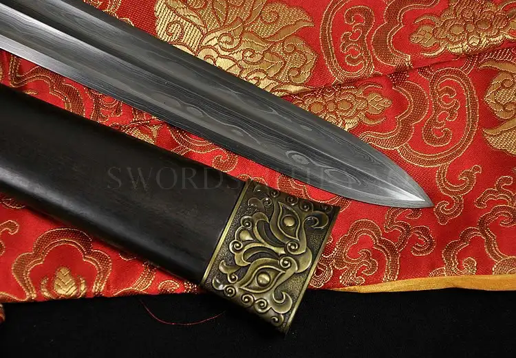 Настоящий Китайский Меч Хань Цзянь дамасская сталь прямой Полный Клинок