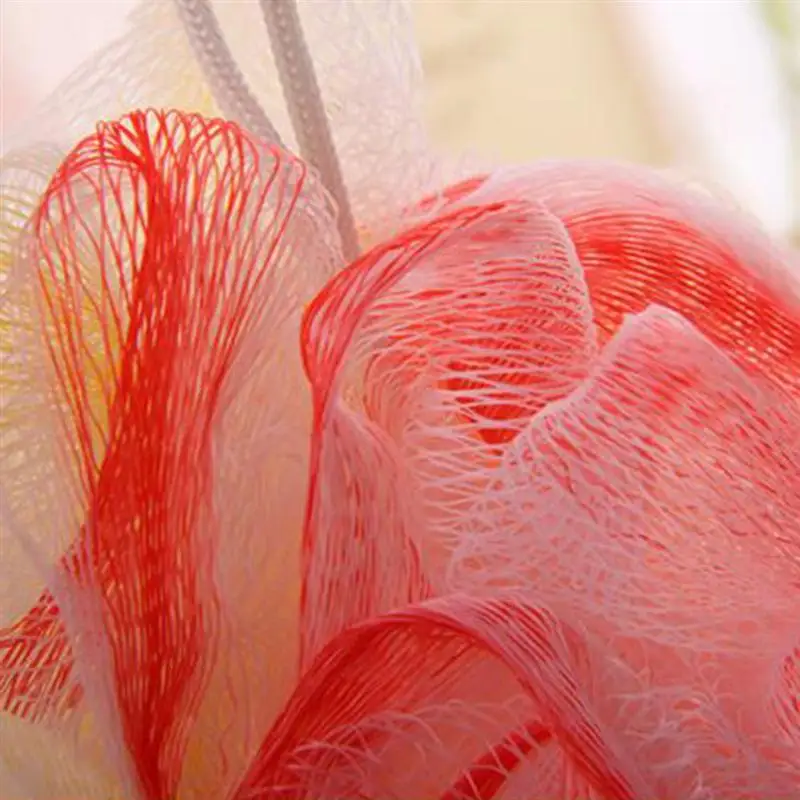 4 шт. банный шар удобный мягкий двойной цвет сетка пуф мяч для очистки тела душа