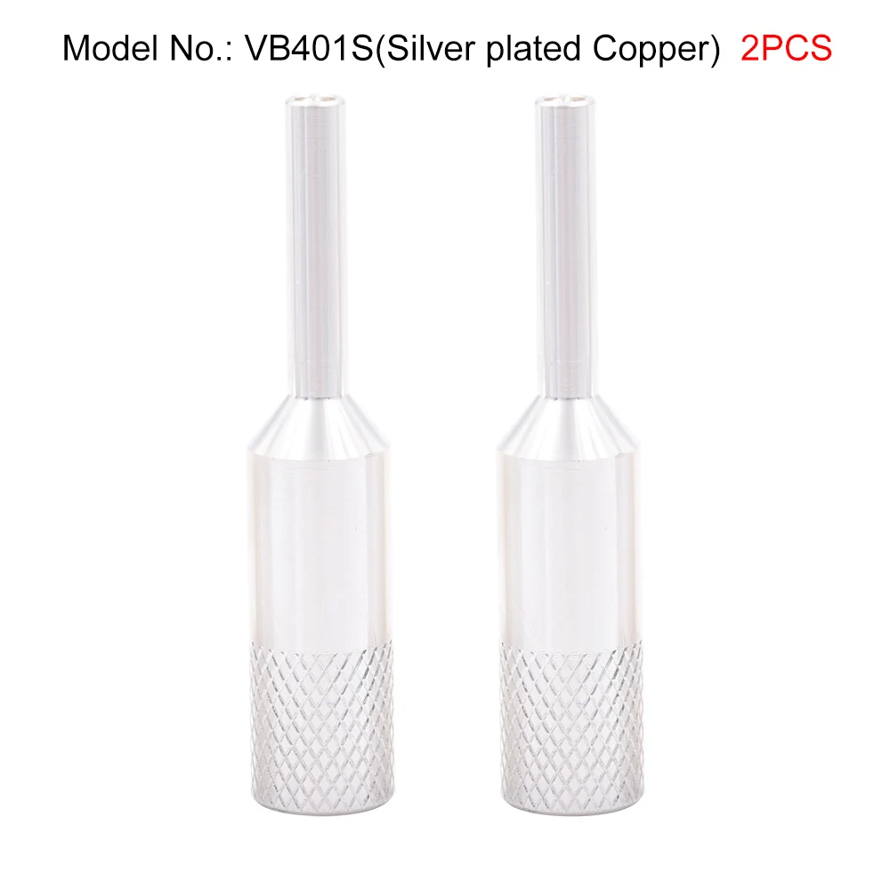 SILVER-COPPER-2PCS Выборг высокого класса 99.995% Чистая медь Мужской Разъем типа "банан" Hifi аудио динамик AMP связывающий пост винтовой замок с термоусадочной - Цвет: SILVER-COPPER-2PCS