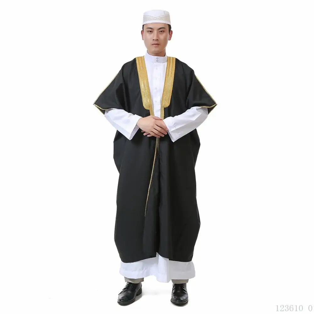 Мусульманская одежда для мужчин jubba tobe shift длинные рубашки(костюм для 60-100 кг - Цвет: black