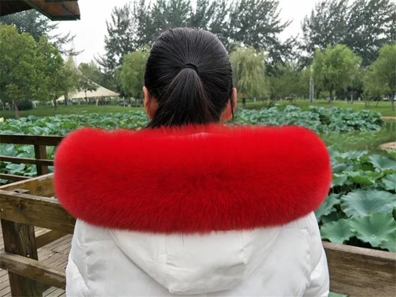 New fashion Natural Fox fur collar Winter scarf shawl multicolor fox fur collar Scarves Solid warm Women hood fox fur muffler