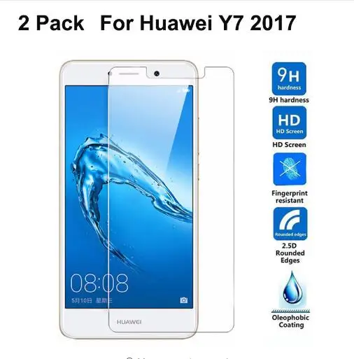 2 шт./лот, для huawei Y7, закаленное стекло,, 9 H, защитная пленка, Взрывозащищенный ЖК-экран, протектор для huawei Y7