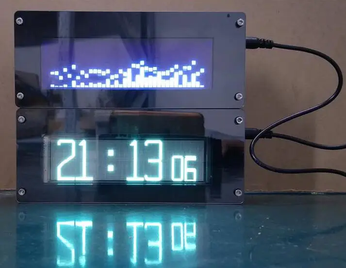 VFD FFT музыкальный индикатор спектра vfd часы дисплей VU метр экран аудио сигнал AUX для автомобиля Усилитель супер светодиодный o светодиодный