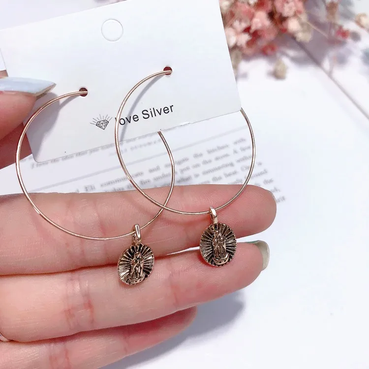 Серьги-кольца гипоаллергенные из медного сплава модные серьги-кольца ювелирные