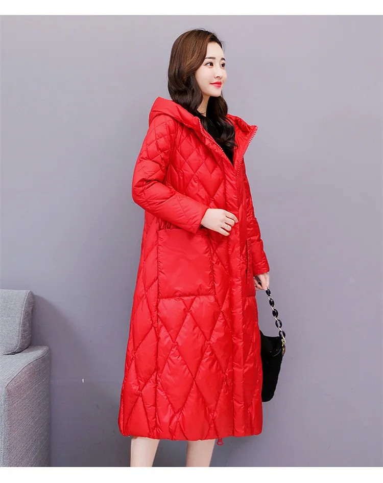 winter Women Snow White Down Coat Plus size Fashion jacket hoodie long Parkas warm Sweet Jackets Female winter coat clothes