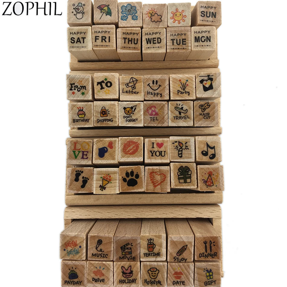 ZOPHIL деревянная штампованная для скрапбукинга рукоделие Декор трафарет шаблоны