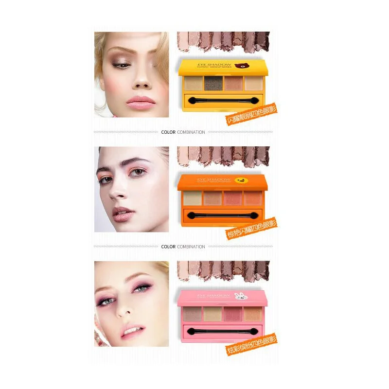 Матовые блестящие тени для век палитра из 3 видов 4 цвета макияж блеск пигмент