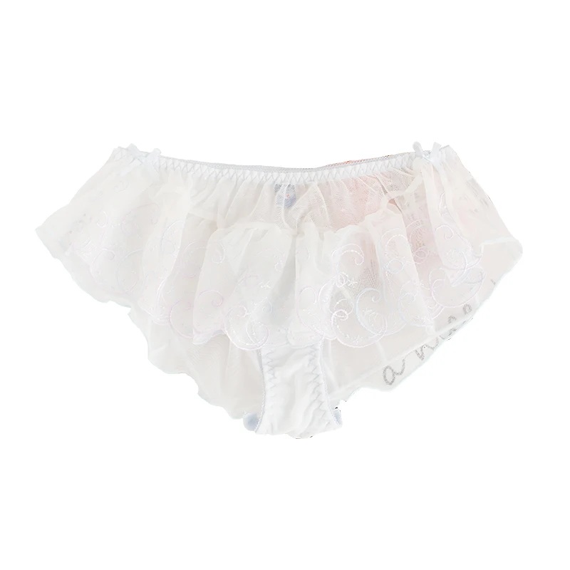 Сексуальное прозрачное нижнее белье для девочек с милой кружевной вышивкой