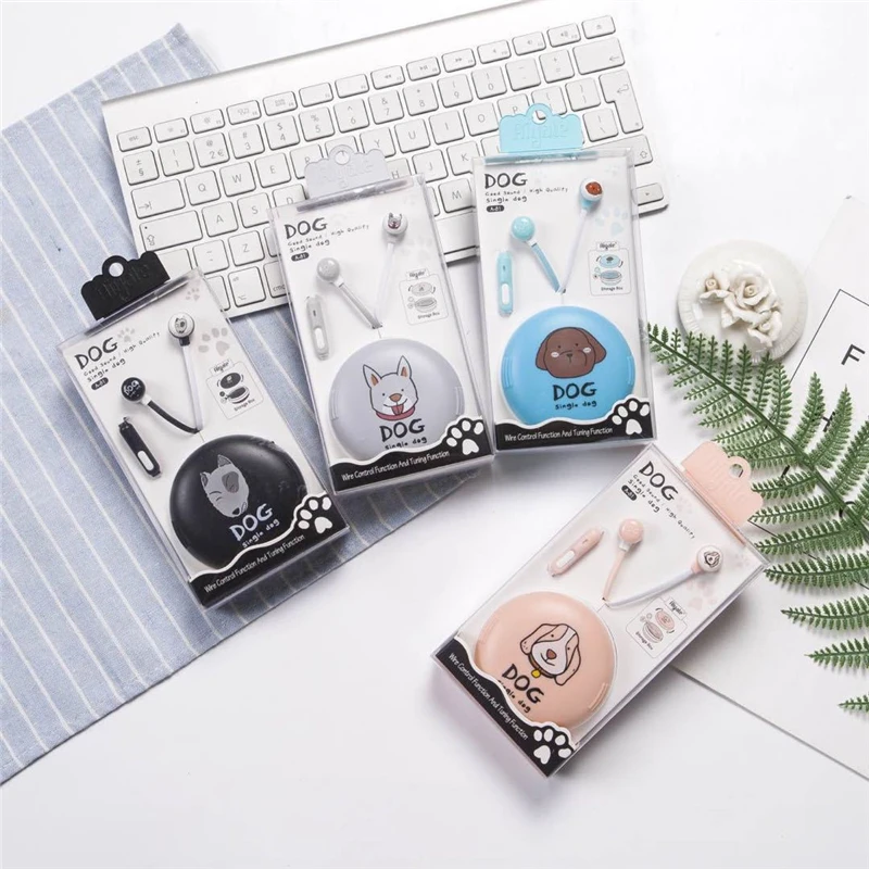 Cute 3.5MM Wired Earphones Stereo Sports Headset With Earphone Storage Box Set For Smartphone | Электроника