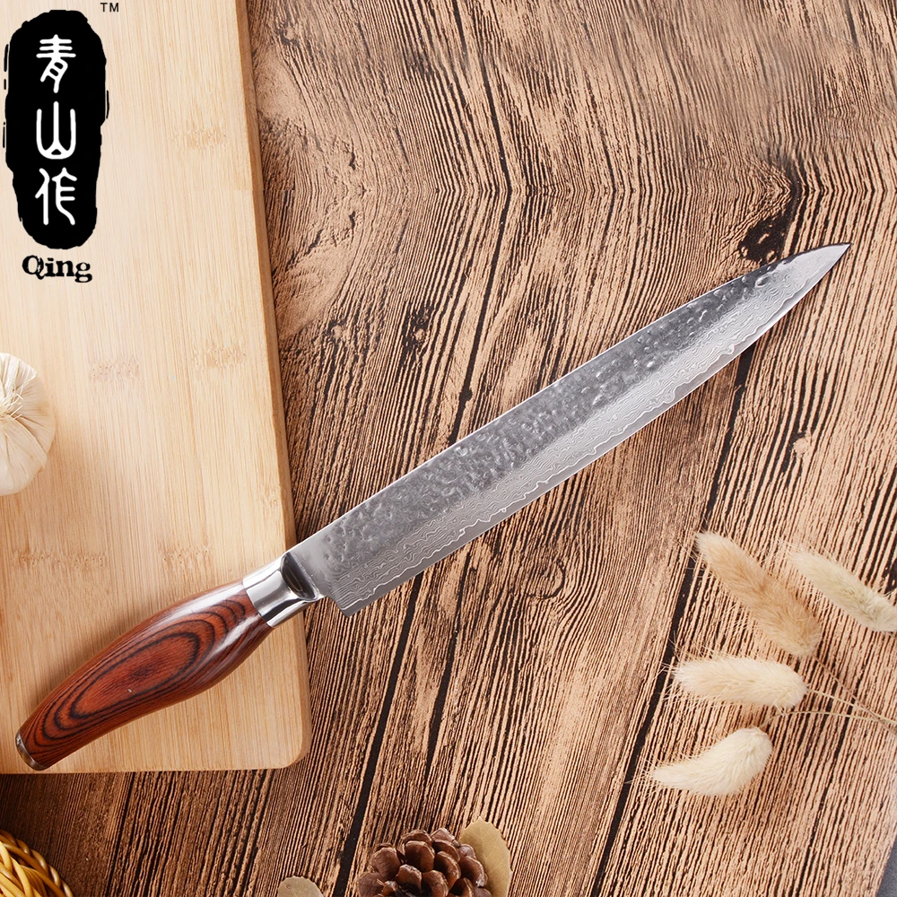 Цин японский нарезки шеф повара ножи Дамаска стальное лезвие поварской нож