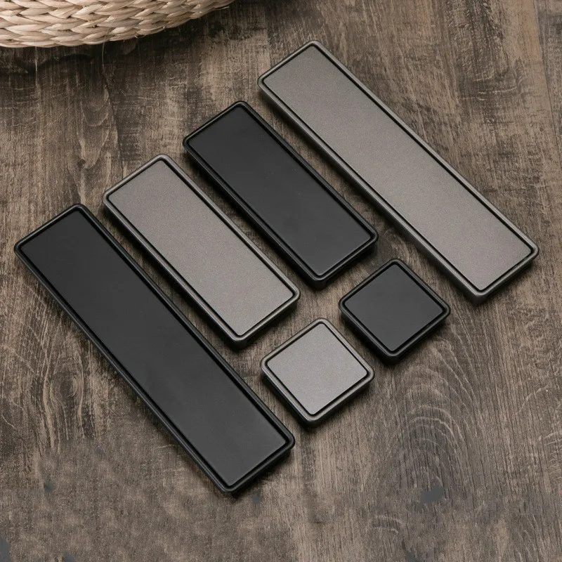 JD татами Скрытая откидная ручка Черный Серый Рифленая ящика Мебельная Пряжка