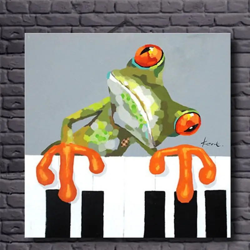 Современное абстрактное декоративное изображение Прекрасная лягушка рояль