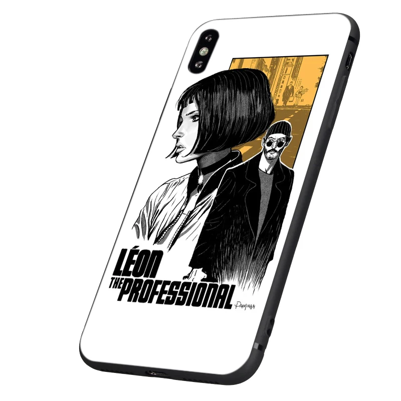 Черный чехол ТПУ для iphone 5 5s se 6 6s 7 8 plus x 10 чехол силиконовый чехол для iphone XR XS 11 pro MAX чехол leon the professional