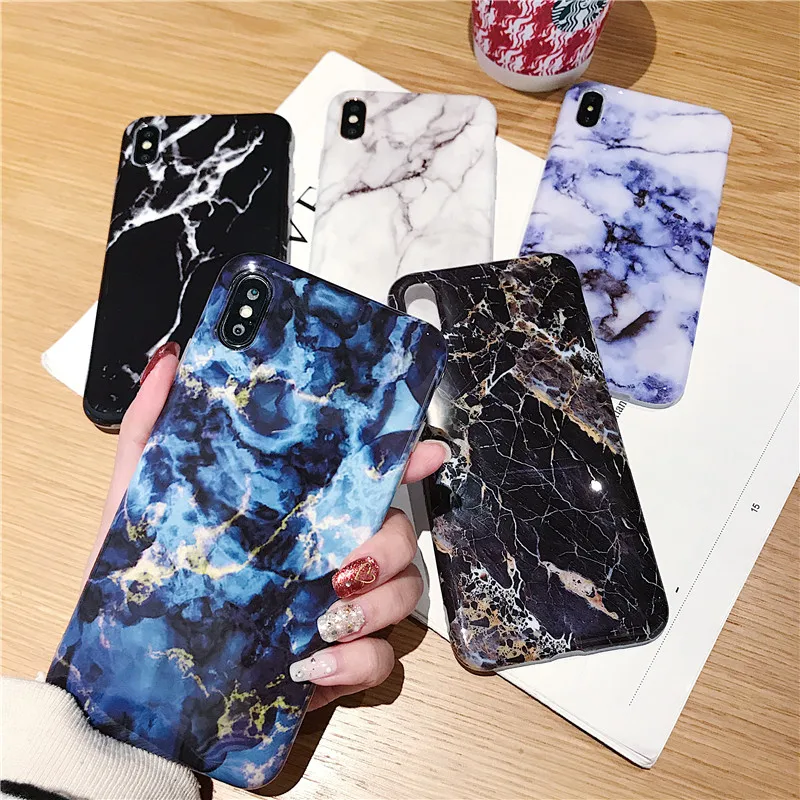 Мраморный чехол для телефона iPhone 7 из мягкого ТПУ задняя крышка 6 6s 8 Plus X iphone XR XS Max