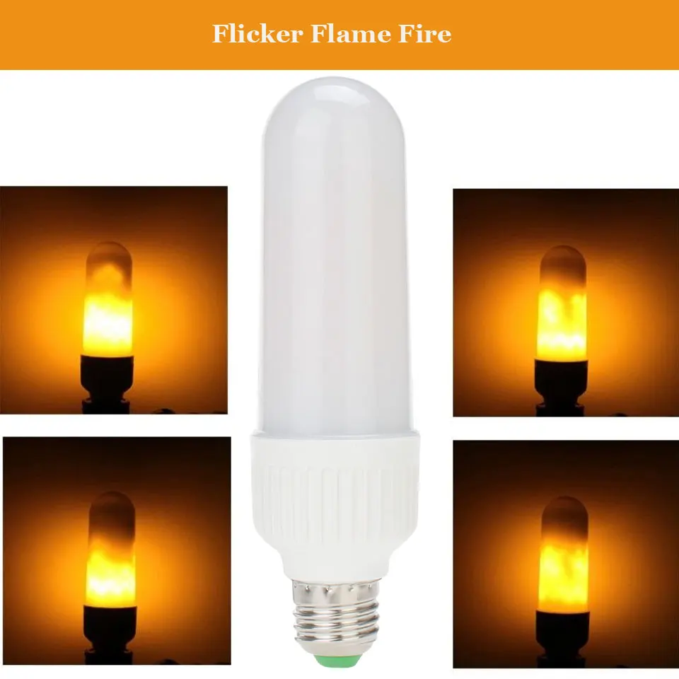 1 шт. светодиодный ная лампочка E27 E26 B22 5 Вт 2835 SMD 99LED s 1800K желтая Мерцающая пламя