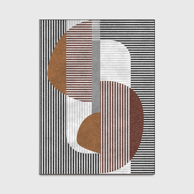 Nordic Creative Carpets White Gray Geometric Striped Living Room Kids Room Anti-Skid Area Rug Bedroom Sofa Coffee Desk Floor Mat