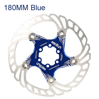 180mm blue MEIJUN горный велосипед MTB дисковый тормоз ротор 6/7 дюймов 160 мм 180 мм 5 отверстий плавающий дисковый тормоз ротор с винтами T25 - Цвет: 180mm blue