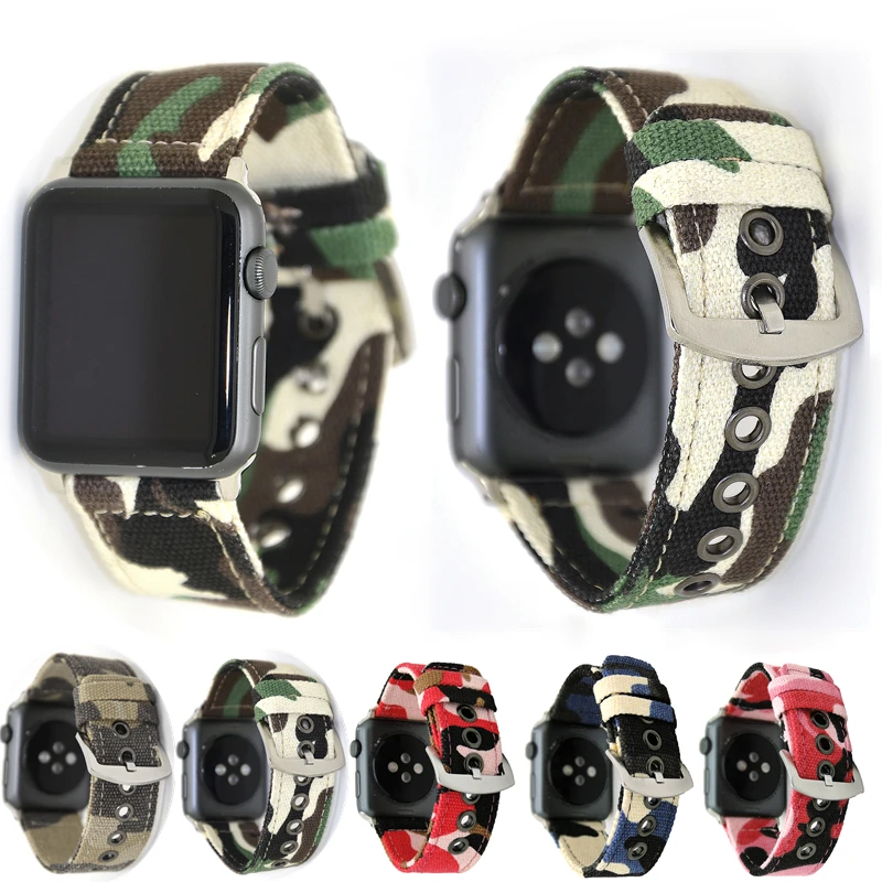 YUKIRIN камуфляж наручные ремень полотно холста для Apple Watch Series 4 3 2 1 нейлоновый ремешок для iwatch мужской 44 мм 42 мм 40 мм 38 мм