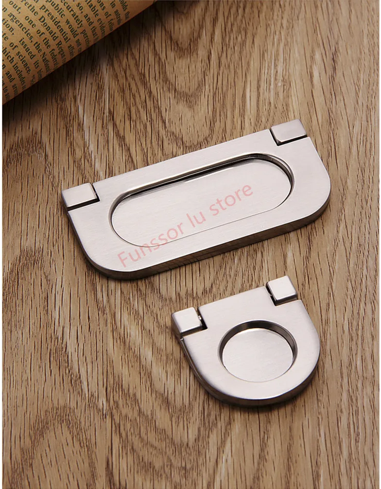 Складная ручка Матовая серебристая Невидимая ящика красивая мебельная