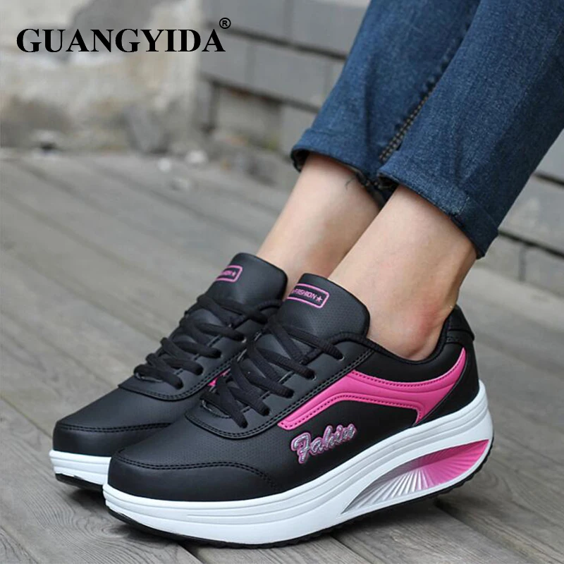 Женские кроссовки для бега на платформе дышащие танкетке модель ST44 2017|running shoes|women