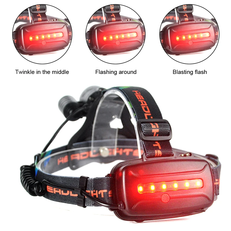 BORUiT 3000LM T6+ 2* XPE светодиодный налобный фонарь 4 Режим масштабирования головной светильник Перезаряжаемые налобный фонарь для кемпинга, охоты, флэш-светильник Bicycel светильник