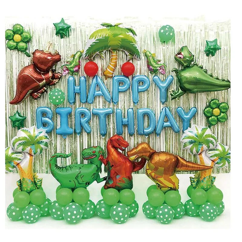 

8Season Dinosaur Cartoon Balloon Baby Shower Latex Balloon Children Party Cars Toys Green Latex Jungle Party DIY Decoration