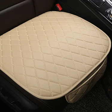 Front beige 1pcs Универсальный кожаный чехол для сиденья автомобиля, подушка для переднего и заднего сиденья, чехол для сиденья для автомобильного кресла, защитный коврик, аксессуары для интерьера - Название цвета: Front beige 1pcs