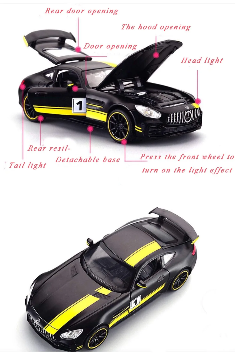 KIDAMI 1:32 Сплав MINIAUTO Ben GT& G65 оттягивающая литая под давлением модель автомобиля со звуком светильник подарок на день рождения игрушки для детей hotwheels