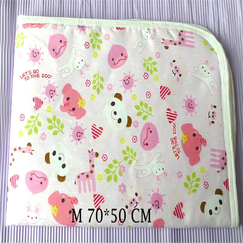 pink Middle size Детские пеленальные подушечки, многоразовые детские подгузники, матрас, подгузники для новорожденных, случайный узор, постельное белье, водонепроницаемый лист, пеленальный коврик - Цвет: pink Middle size
