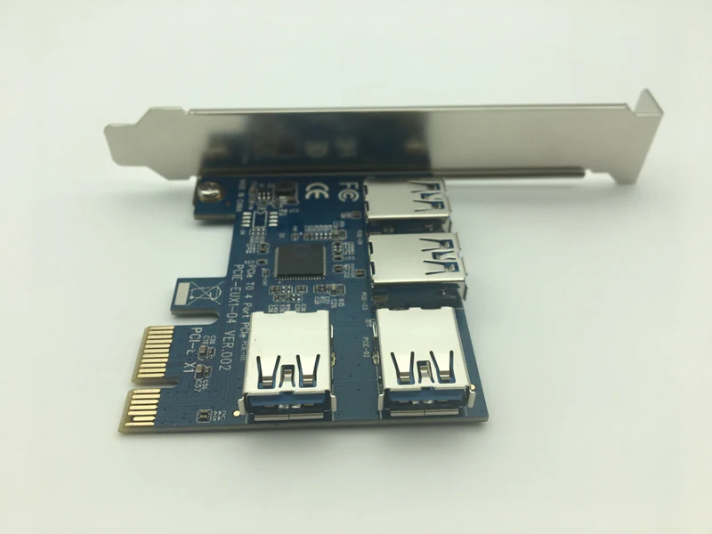 Новейший 1 до 4 PCIE адаптер поворот 4PCI E PCI слот один на четыре USB 3 0 карта скайсера