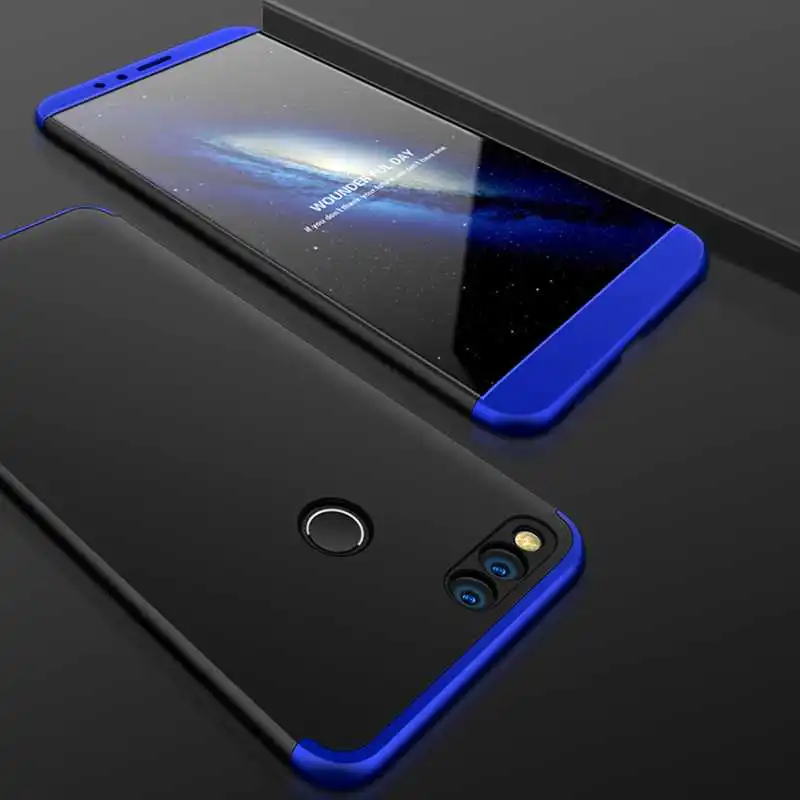 Mokoemi Мода 360 полная защитная Броня 5,9" для huawei Honor 7x чехол для huawei Honor 7x чехол для телефона - Цвет: Blue Black