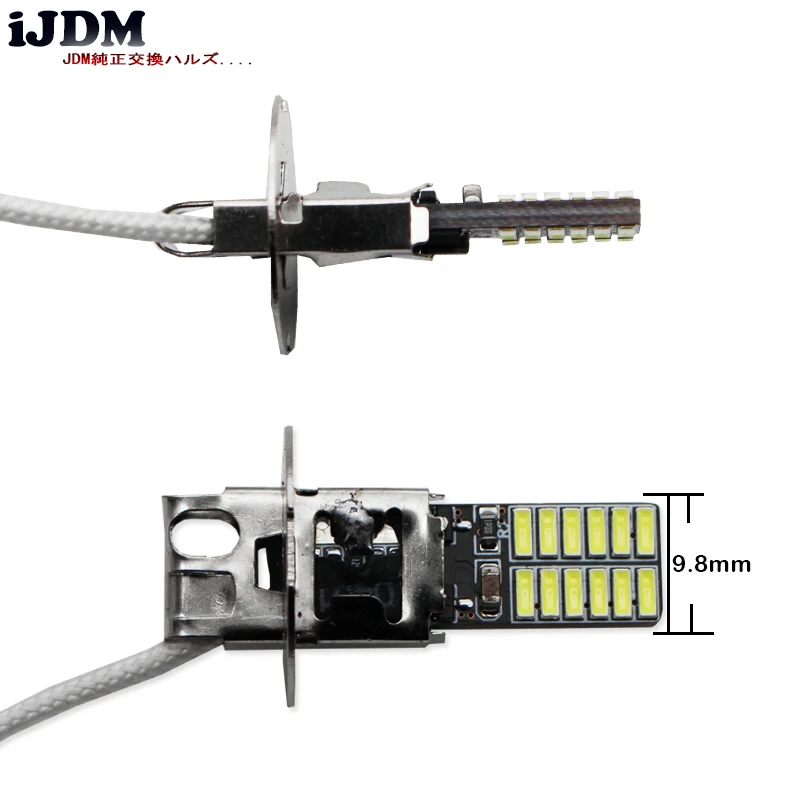 2 шт. 10000 К Ice Blue 24 SMD 4014 H3 светодио дный замена лампы для автомобиля противотуманные