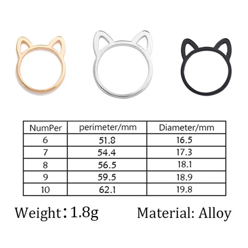 Простые милые кошечки для женщин в форме животного тонкое кольцо с хвостом