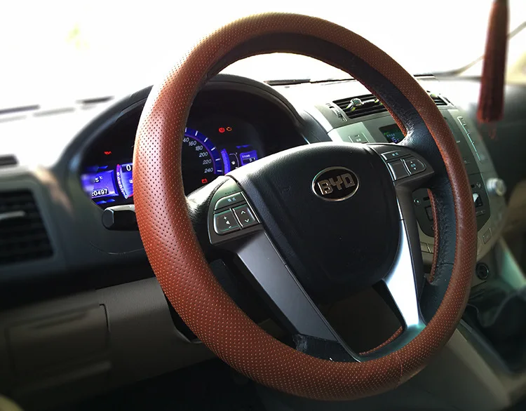 

1 Pcs Car High Quality Drilling PU Leather Steering Wheel Cover Four Season Universal 36cm Multi-color Car Interior Accessories