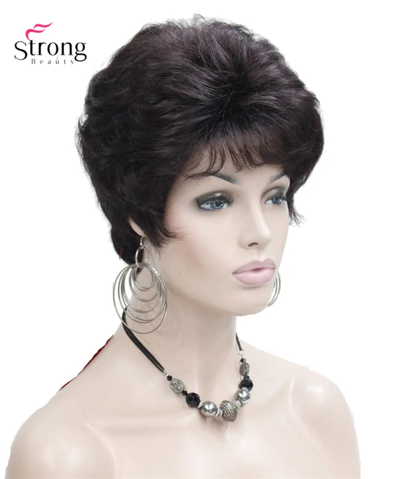 StrongBeauty короткий лохматый слоистый блонд Омбре Классический колпачок полный синтетический парик женские парики