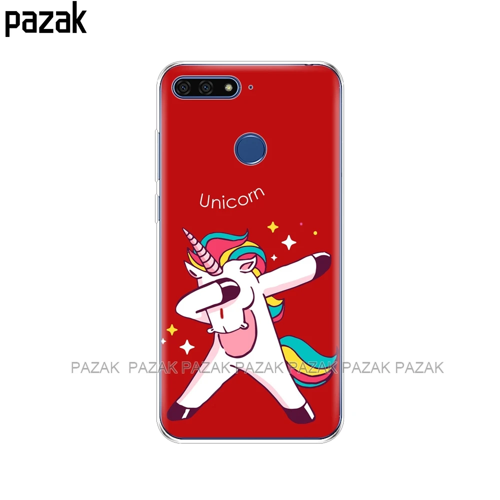 34497 Силиконовый чехол для телефона huawei Honor 7A pro, 5,7 дюймов, мягкая прозрачная задняя крышка из ТПУ, полная защита 360, для huawei Honor 7A pro - Цвет: 34497