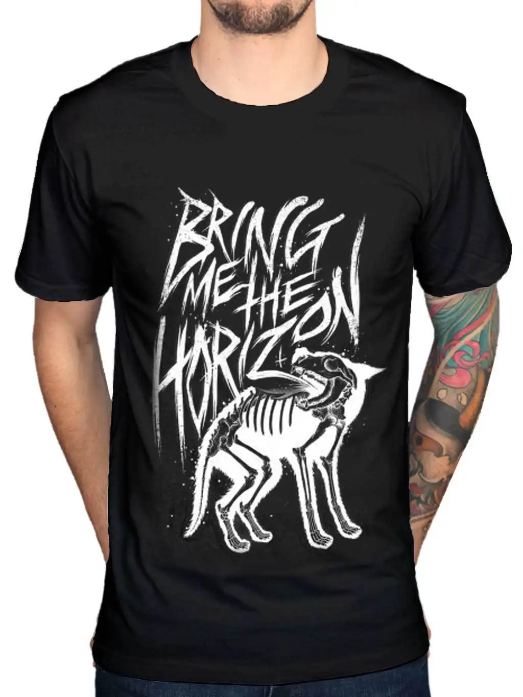 Мужская футболка с рисунком бренда Bring Me The Horizon Wolf Bones новинка 2018 | одежда