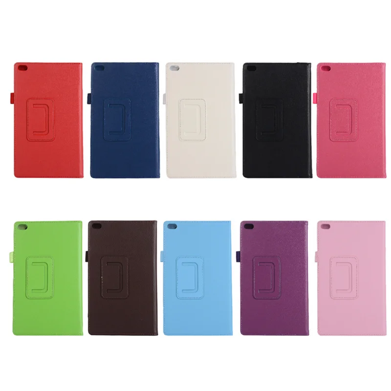 Мягкий защитный чехол-подставка из искусственной кожи Lichee для планшета Lenovo Tab 4