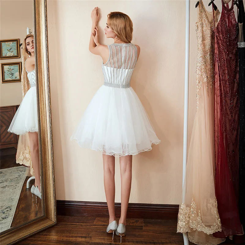 Forevergracedress белые короткие коктейльные платья трапециевидные тюлевые вечерние без