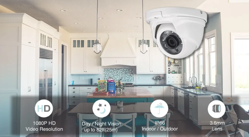 Tonton 1080P HD 2.0MP купольная Hi-resolution CCTV камера безопасности с 100ft ночного видения Водонепроницаемая для 1080P FULL HD DVR системы