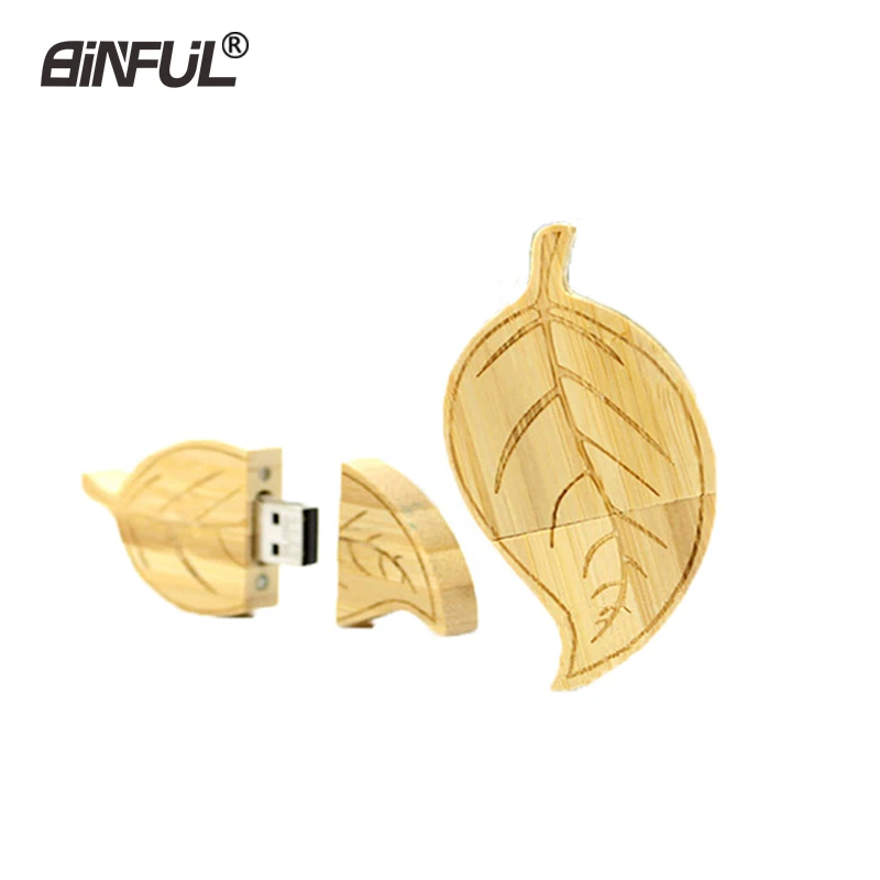 Флеш накопитель usb Leaf с деревянной ручкой 64 ГБ карта памяти дерева 8 u диск 16 32 4