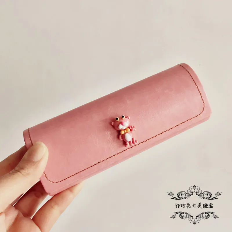 pink leopard Vazrobe солнцезащитные очки коробка для женщин и мужчин DIY символ сильные чехлы для очков черный розовый модные очки хранения магнитные коробки - Цвет: pink leopard