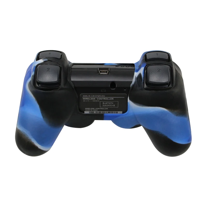 Силиконовый чехол для PS3 контроллер, кожаный чехол для Playstation 3 геймпад, аксессуары для игр с 2 силиконовыми колпачками